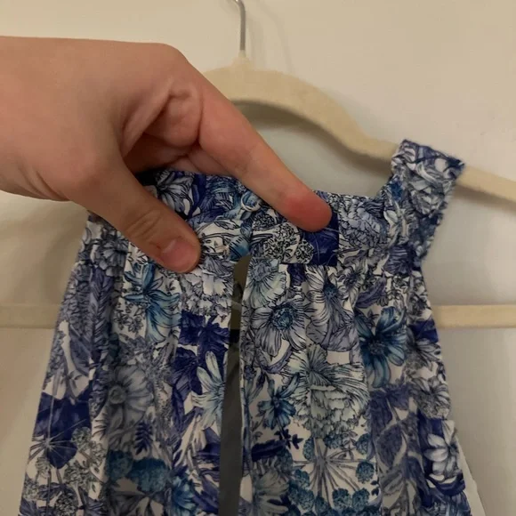 Hyacinth House - Tuckernuck Blue White Halter Neck Midi Dress- Size XXL - NWT - Picture 11 of 13